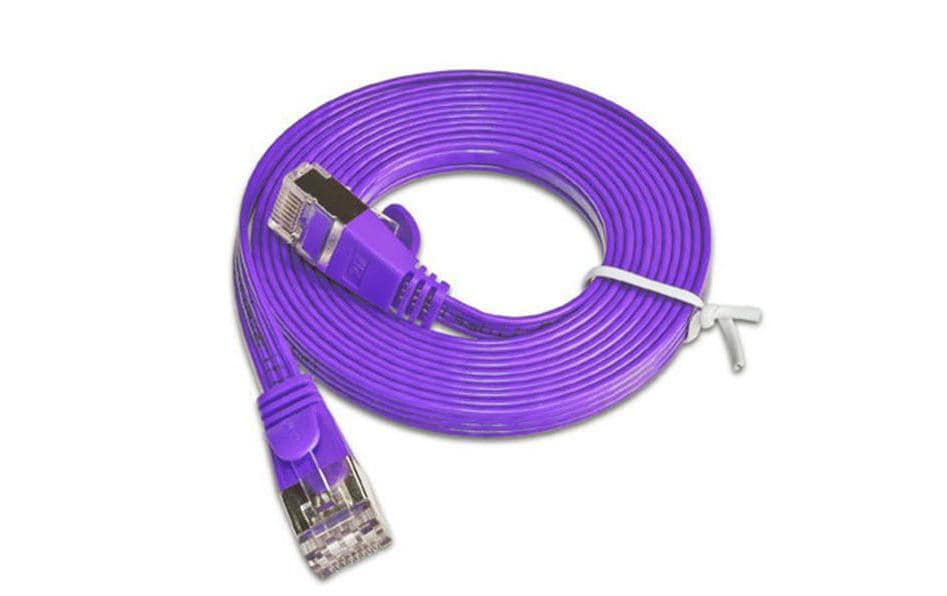 Slimpatchkabel RJ-45 - RJ-45, Cat 6, STP, 0.75 m, ViolettGeschirmtes Twisted-Pair-Kabel (STP) mit Klinkenschutz