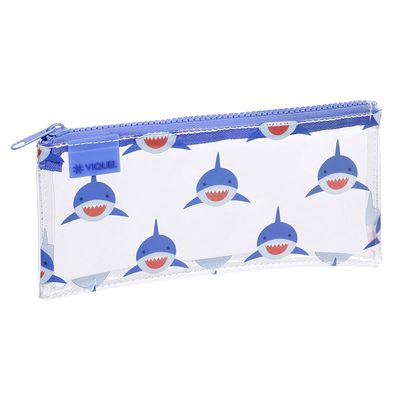Trousse plate Baby Kawaii - 1 compartiment - 2 modèles disponibles : requin ou rainbow - Viquel