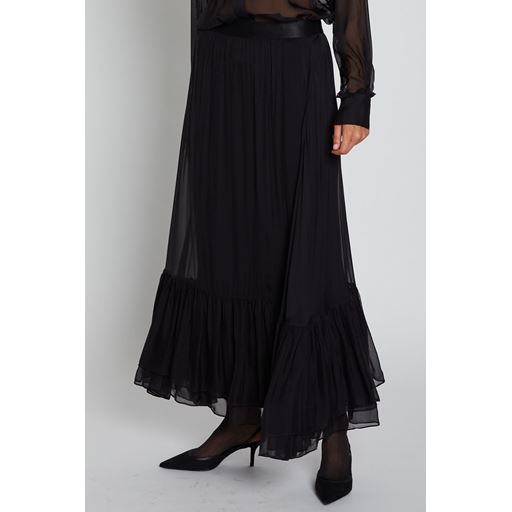 Bruuns Bazaar Chiffon Skydance Nederdel, Black, 42