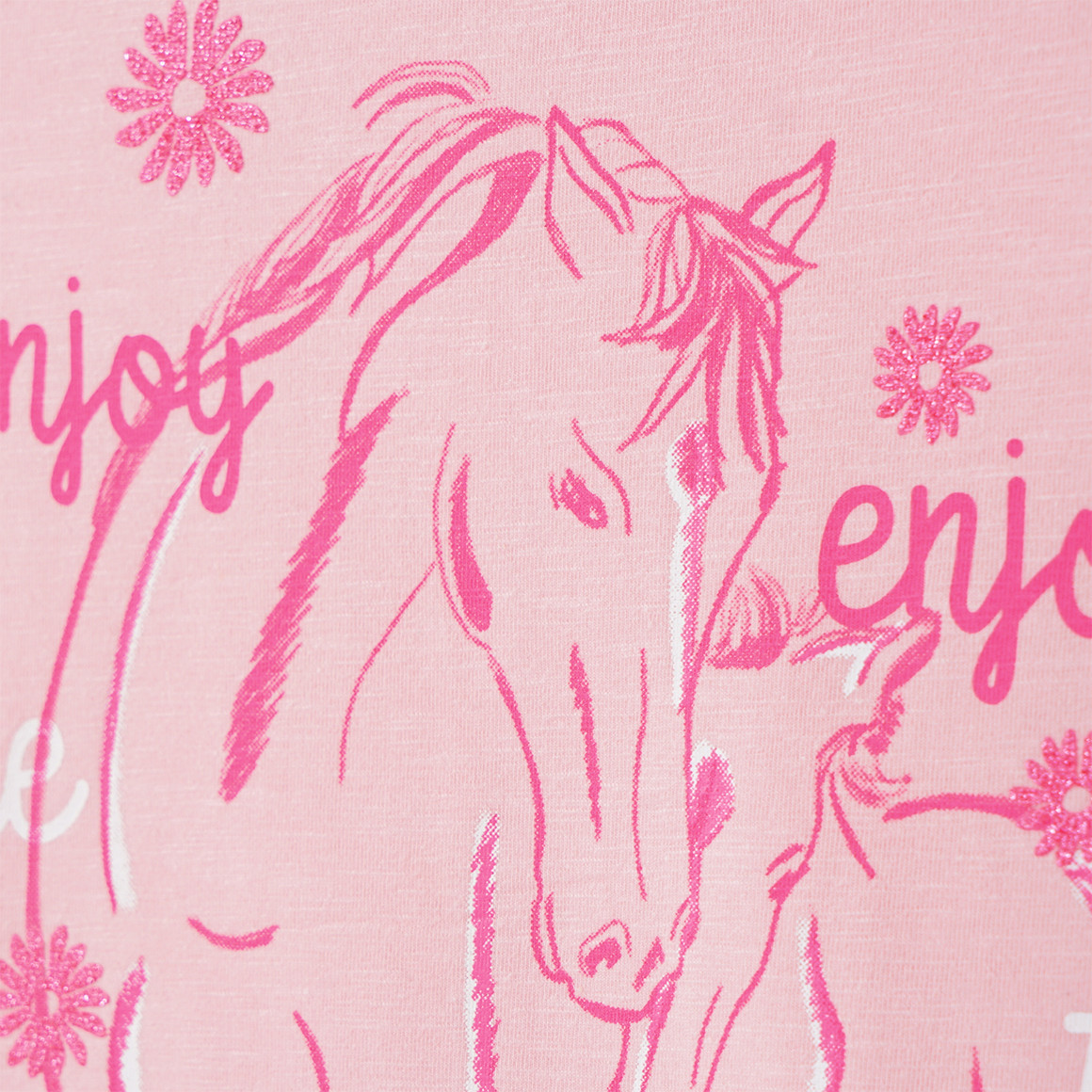 Yigga Mädchen T-Shirt mit Pferde-Print rosa