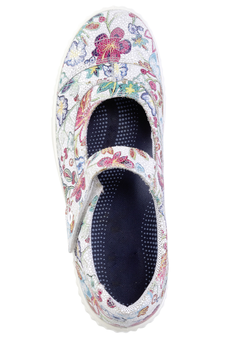 Slipper aus floral bedrucktem Leder