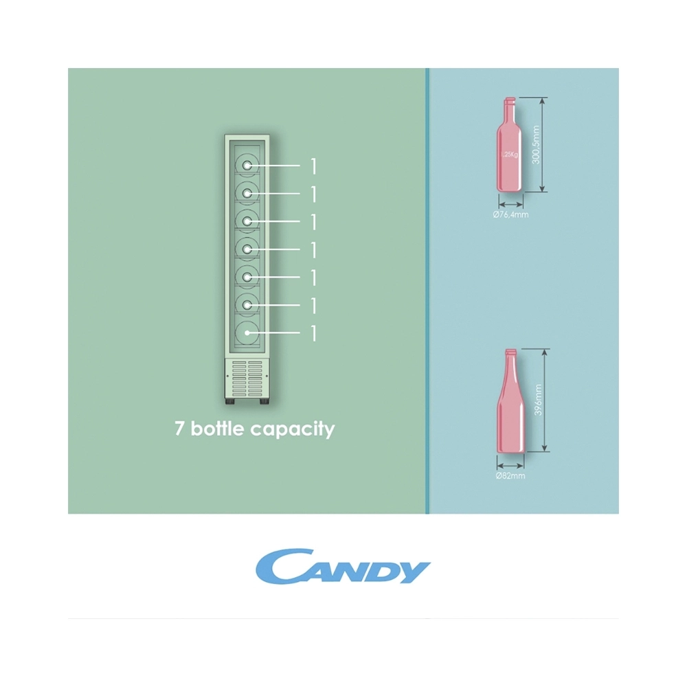 Candy CCVB15/1 Einbau- Weinkühlschrank 7 Flaschen 1 Zone