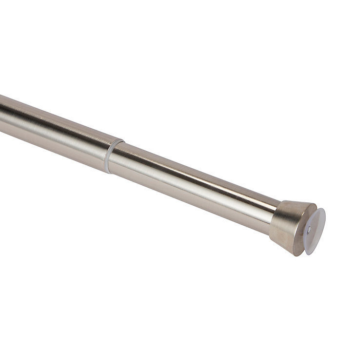Barre mur à mur GoodHome extensible Ikaria, nickel brossé, 120/210 cm