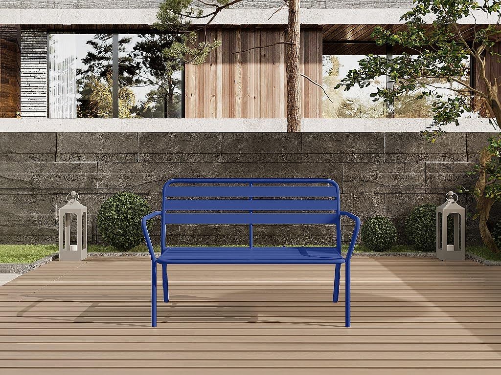 Vente-unique-Gartenbank - Metall - Nachtblau - MIRMANDE von MYLIA