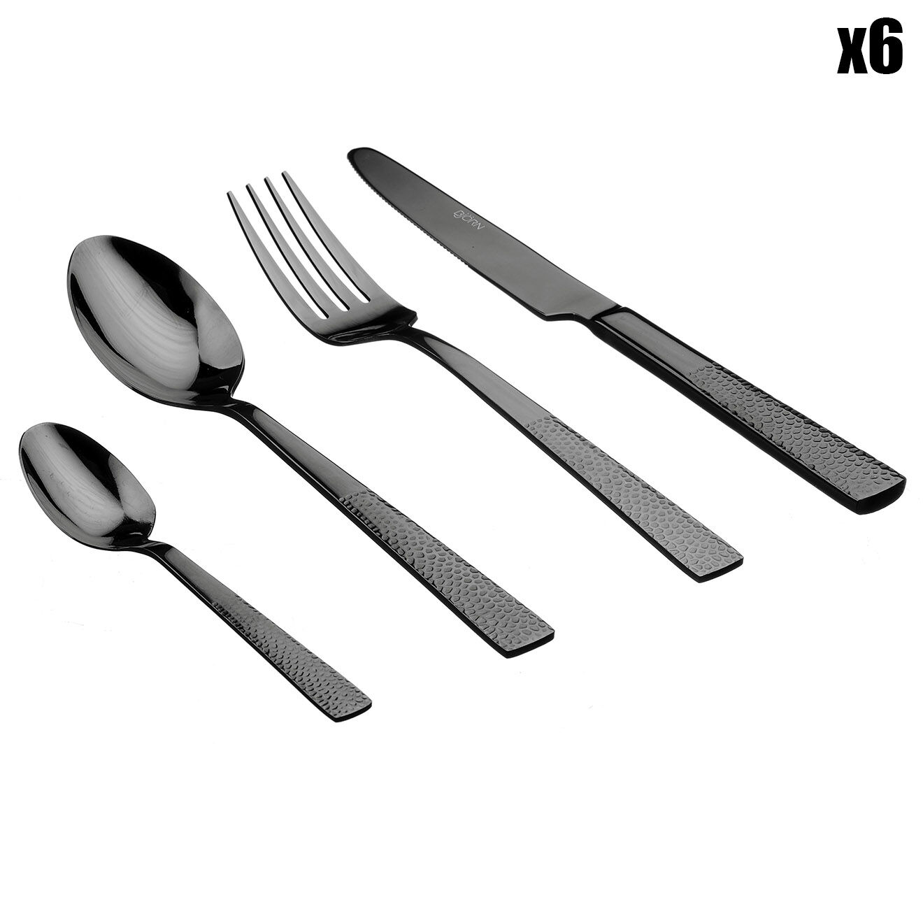 Bjorn Ménagère Finn noire - 24 pièces