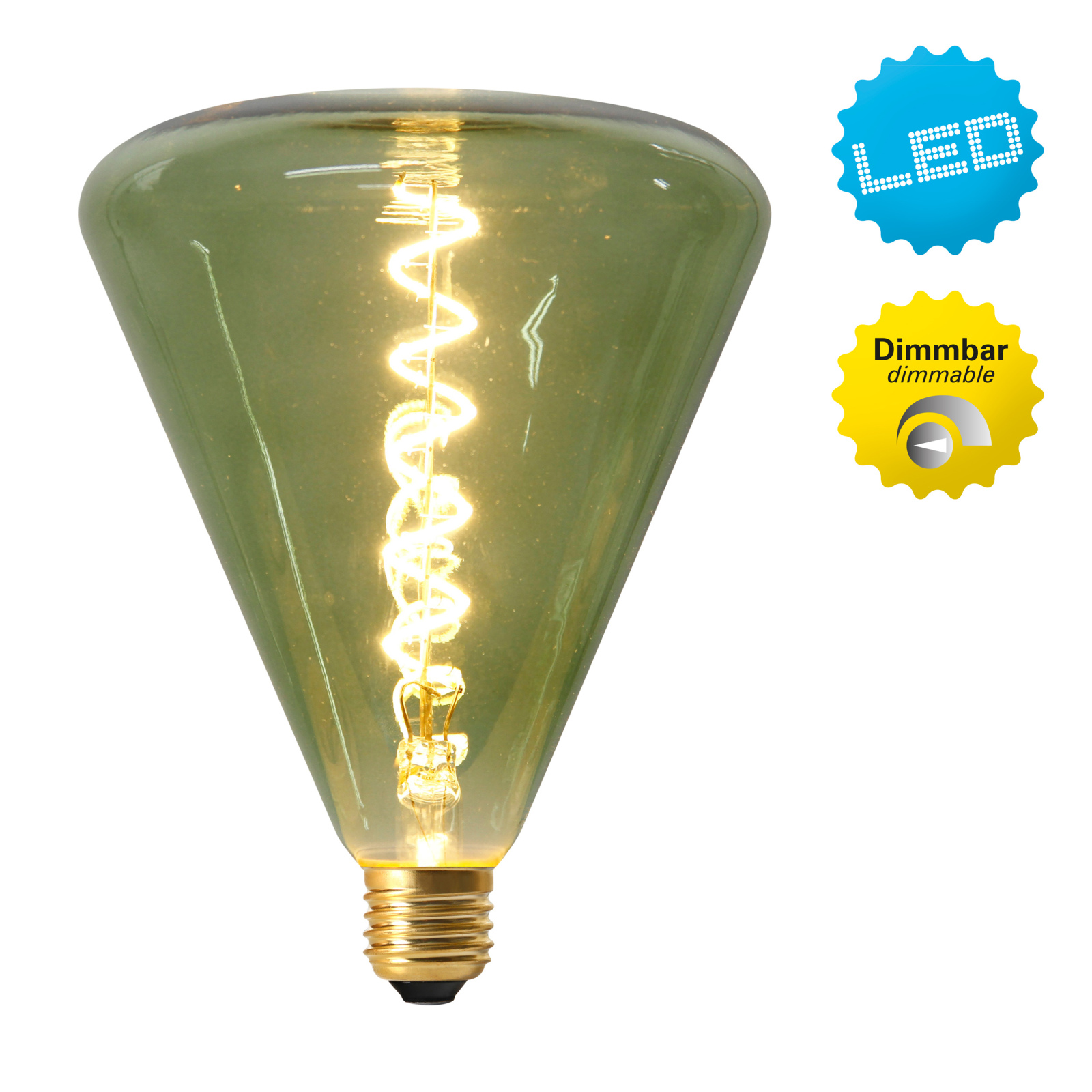 LED-Leuchtmittel DILLY - grün - 4 Watt - E27 - warmweiß