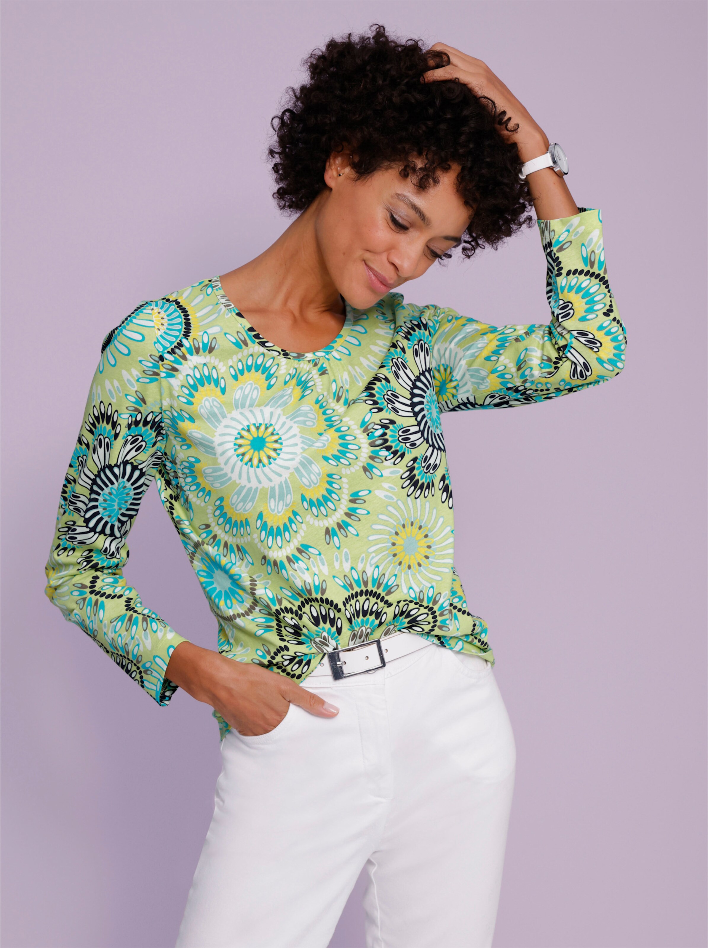 Langarmshirt aus reiner Baumwolle