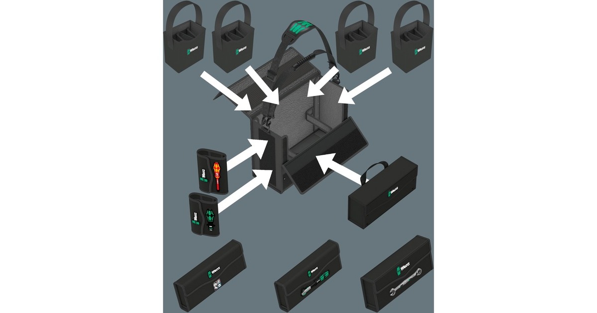 Wera2go 2 XL gereedschapskoffer gereedschapskist  (Zwart)