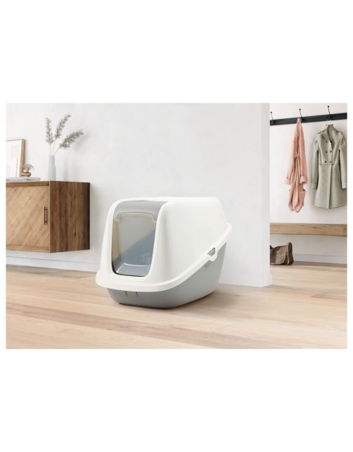 Savic Kattentoilet Nestor Giant - Kattenbak - 75.5x56x55.5 cm Wit Grijs Xxl