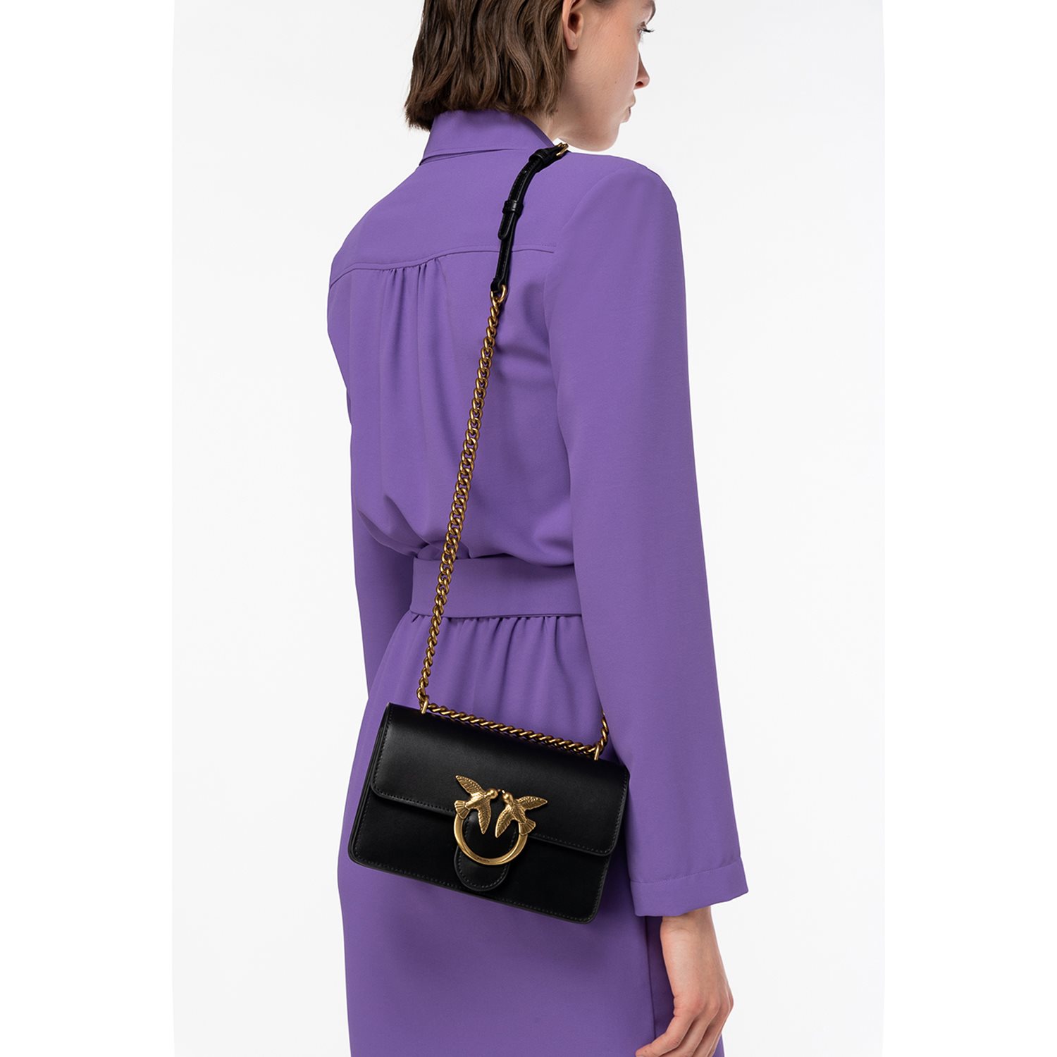 Pinko Love One Mini Dc Vitello Seta black