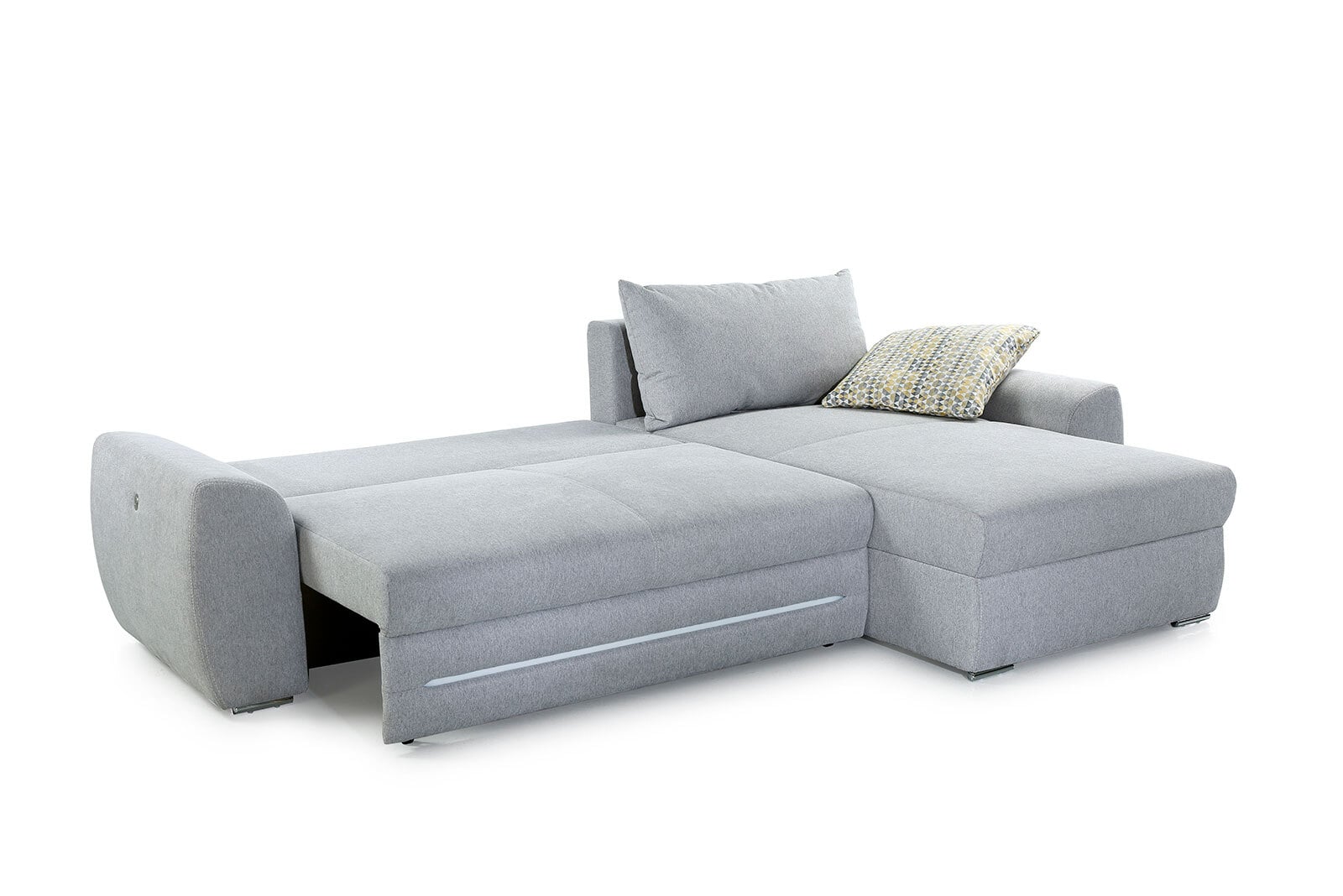 Ecksofa Basel, Stoffbezug grau, Stellmaß 278 x 180 cm