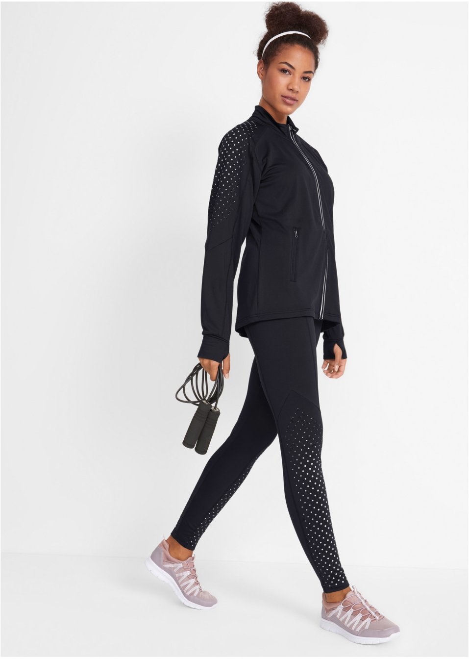 Gilet sweat thermo avec imprimé réfléchissant