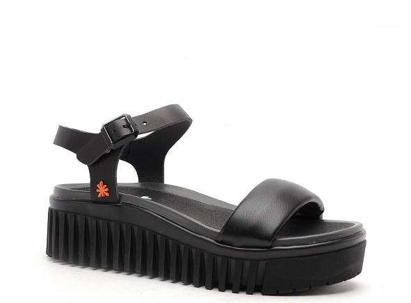 Art nu pieds plats femme brithon 1572 noir
