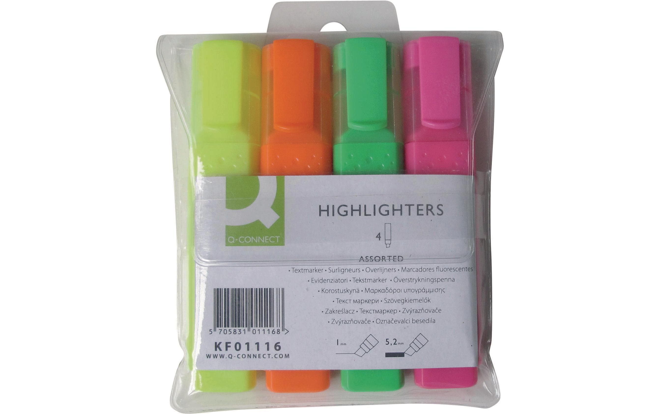 Textmarker Q-Connect 4 Stück, MehrfarbigLeuchtmarker-Set