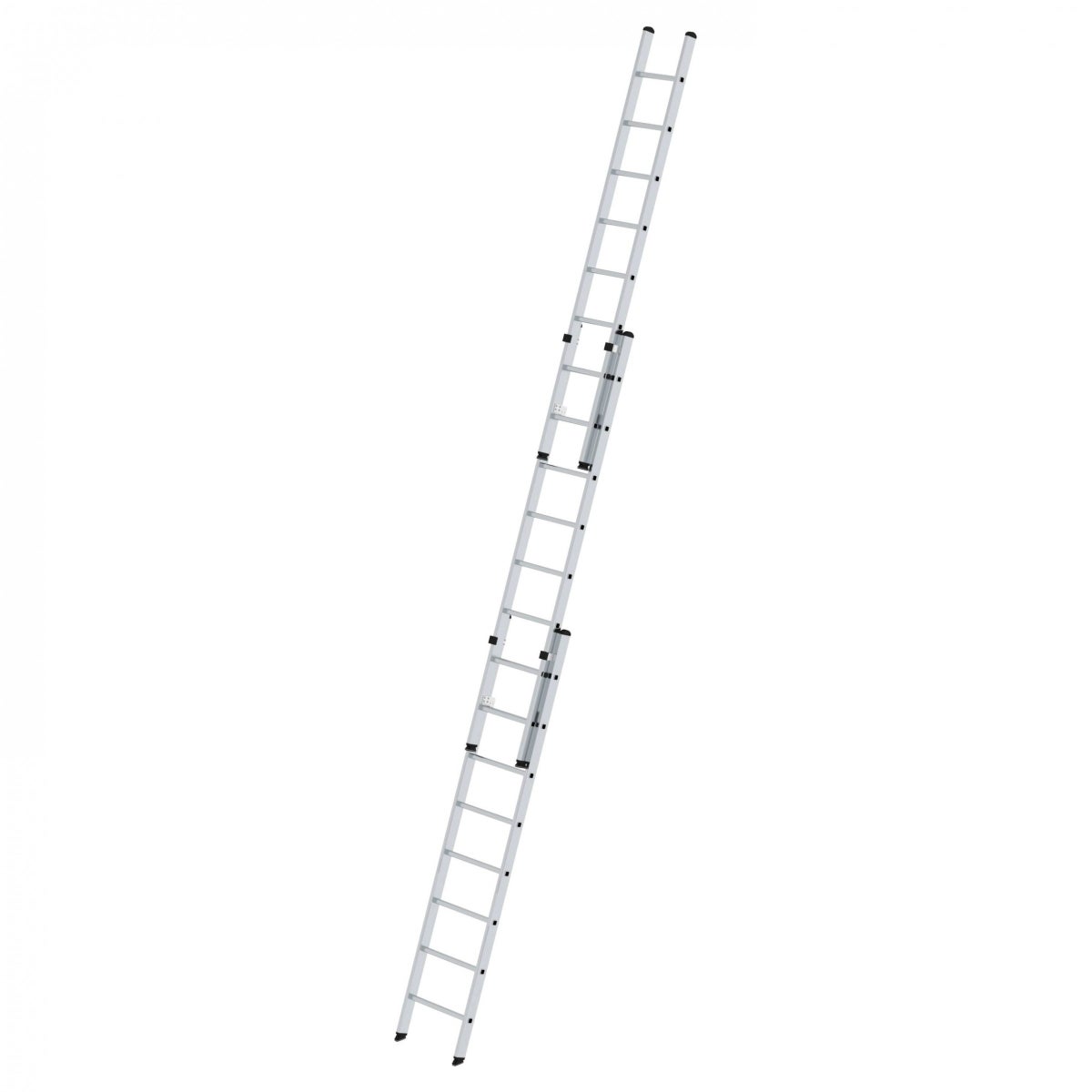 MUNK Aluminium Uitschuifladder, 3-delig, zonder dwarsbalk, 3x8 sporten