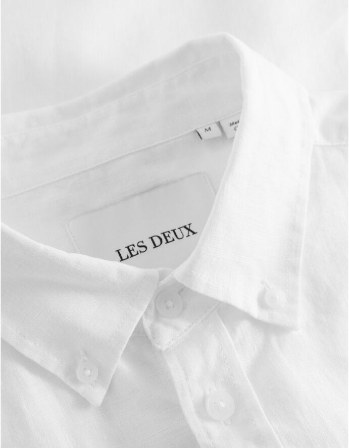 Les Deux Kristian Linen B.D. Shirt White