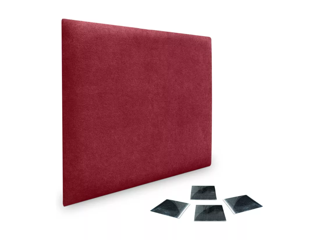 DHOME Lot de 1 Panneaux muraux en tissu auto-adhésifs Panneaux muraux absorbants acoustiques Protection contre les chocs (Rouge, 50x50cm, x1)