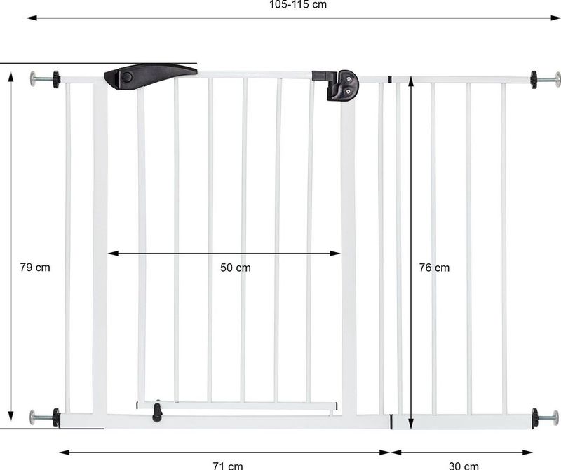 ECD Germany - Deurbeschermer - Wit - 105-115 cm - Gemaakt van Metaal