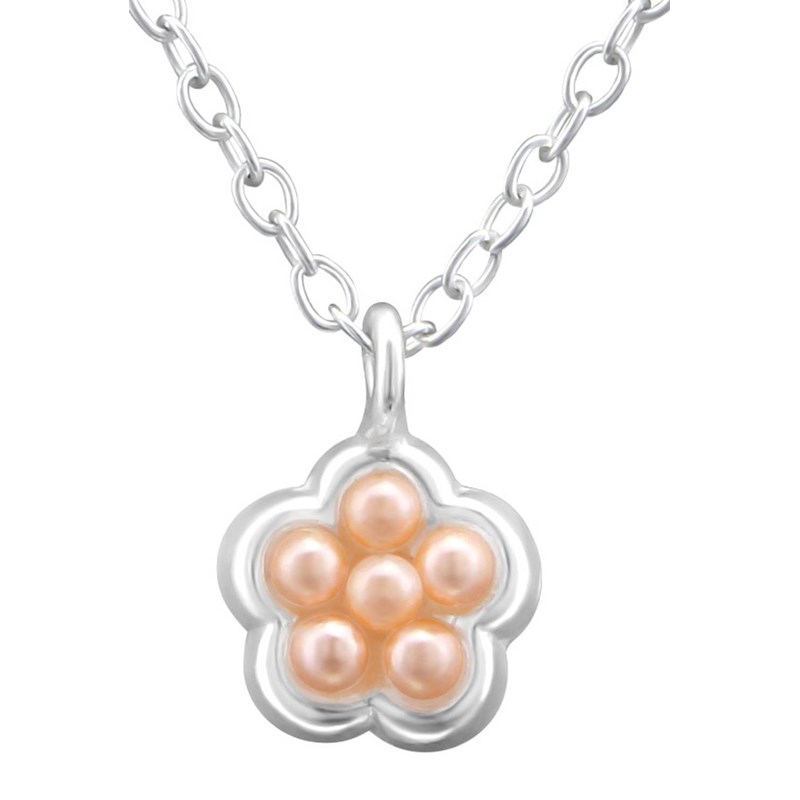 Collier Fleur pour Petite Fille en Argent 925/1000