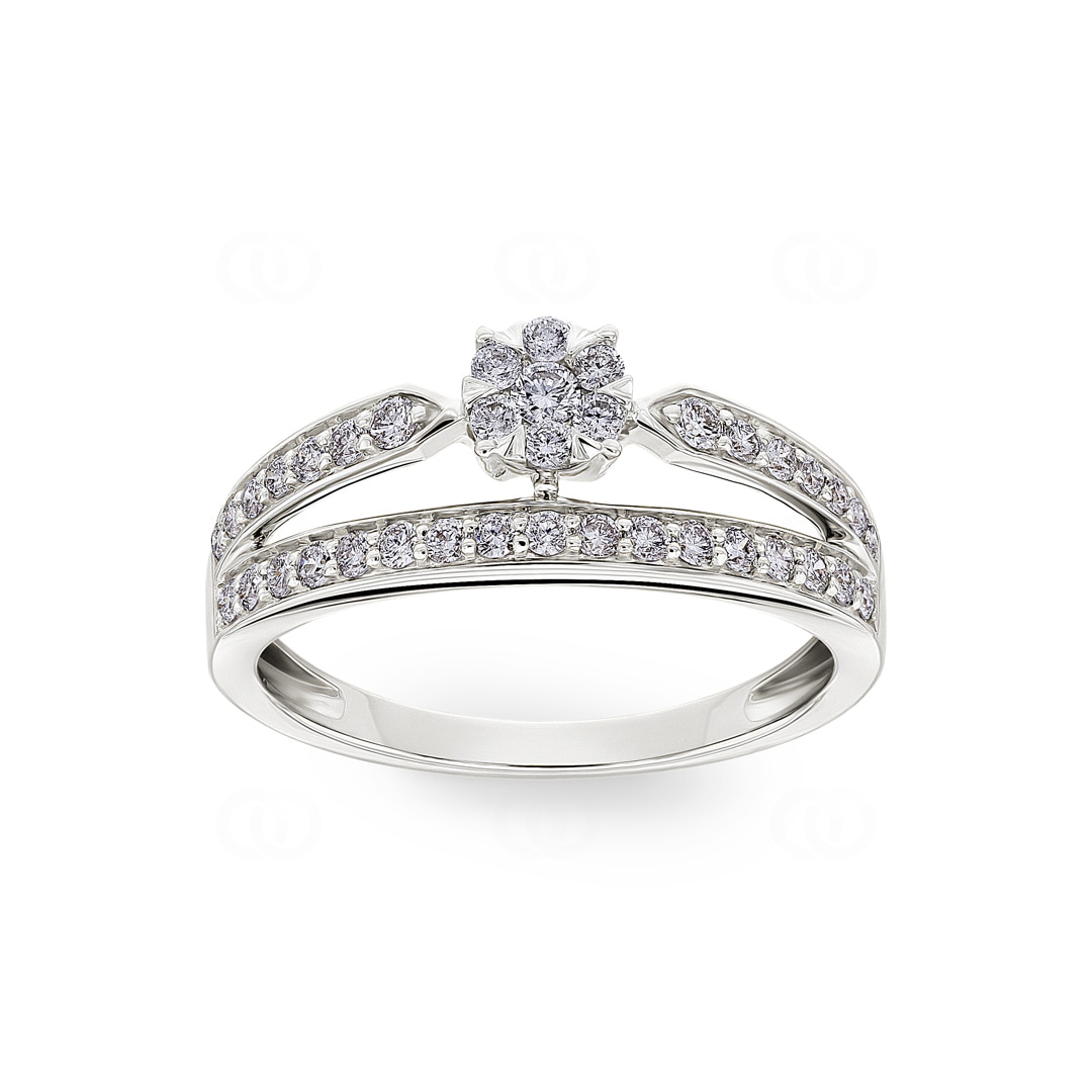 0.51 Karat Diamanten Verlobungsring 750/18 K Weissgold