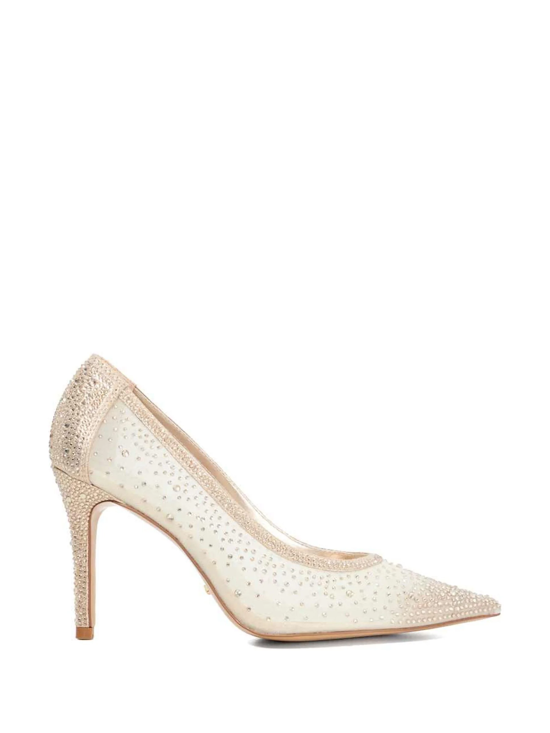 Goud - Dune London Brightest Embellished Hotfix Court Heels