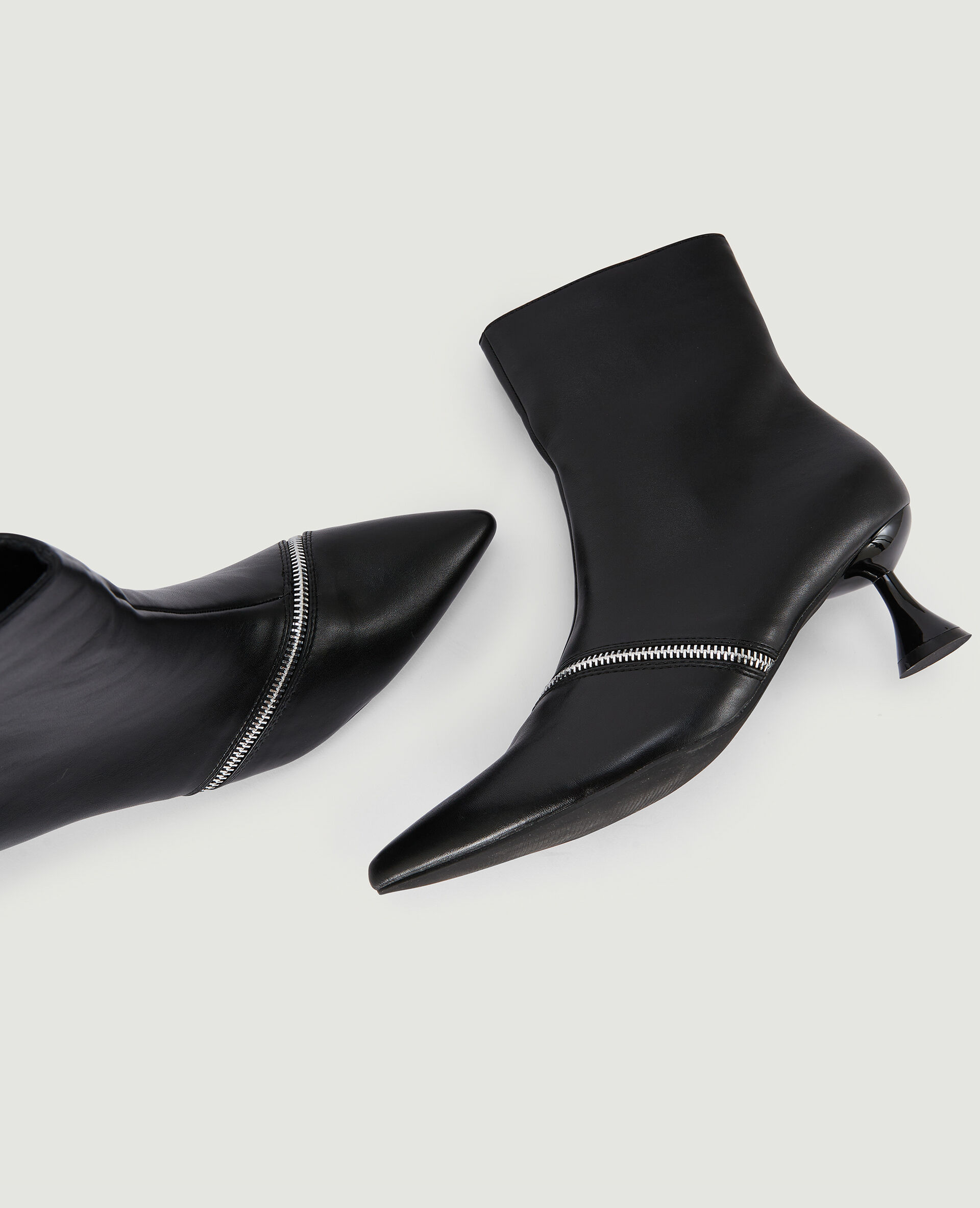 Boots bout pointu talon bobine - Noir