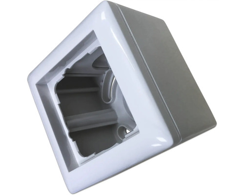 Gira 106103 Opbouwbehuizing, enkelvoudig, compleet met afdekraam, standaard 55, zuiver wit, glanzend