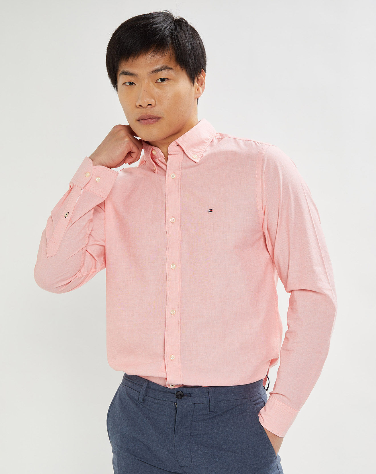 Tommy Hilfiger Chemise droite en Popeline Natural Soft rose