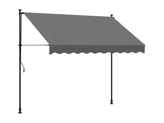 Auvent rétractable anthracite 250x150 m tissu et acier