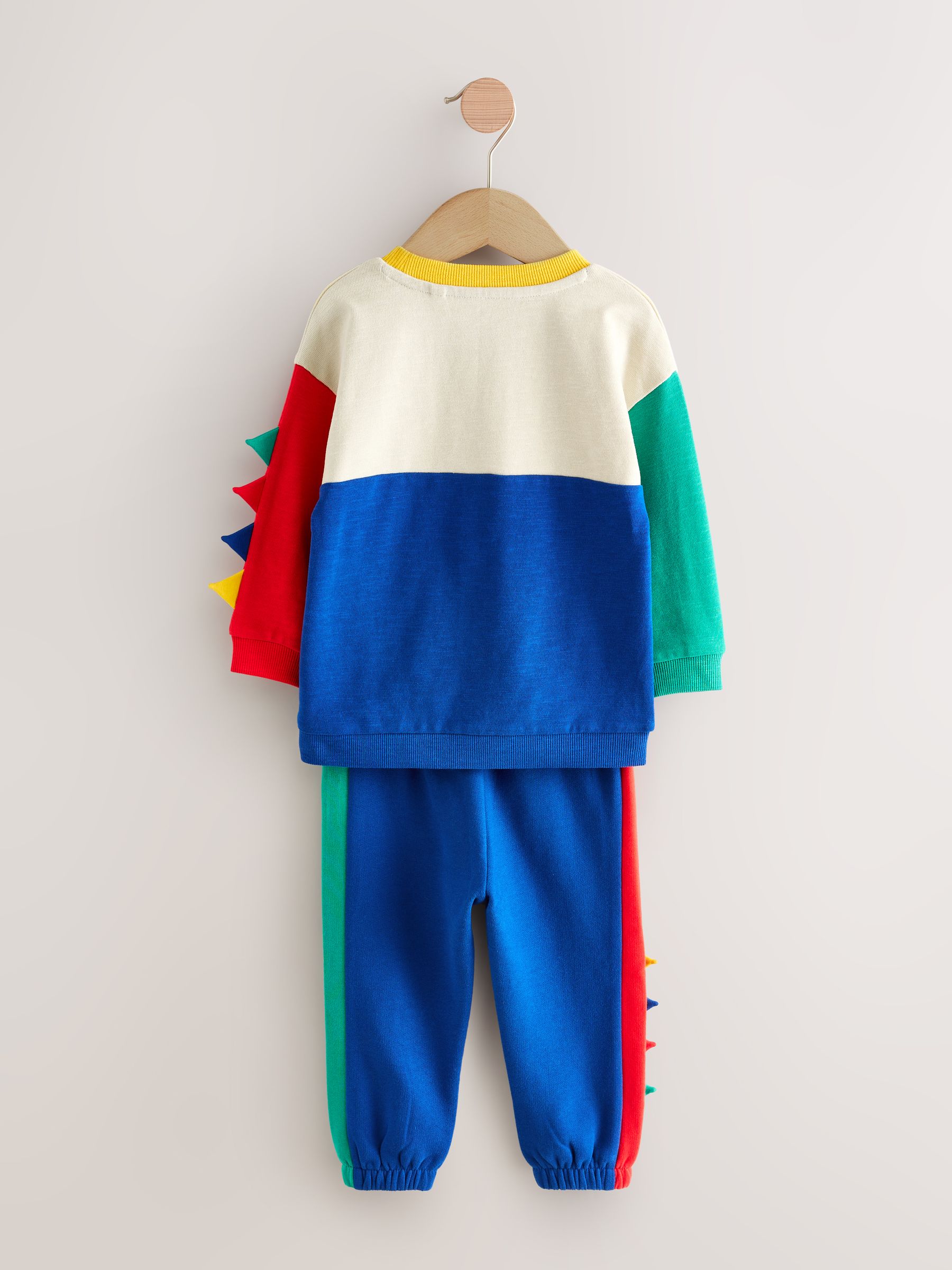 Multi Dinostekels - Set van zacht T-shirt met lange mouwen en joggingbroek (3mnd-7jr)