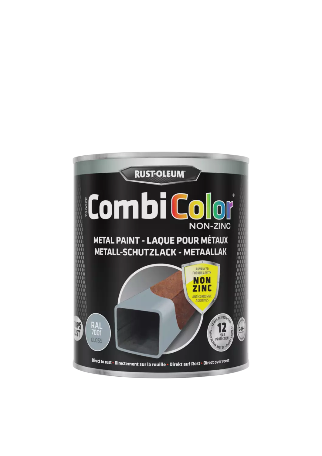 Rust-Oleum Combicolor Hoogglans Zinkvrij - RAL 7001 staalgrijs - 0,75L