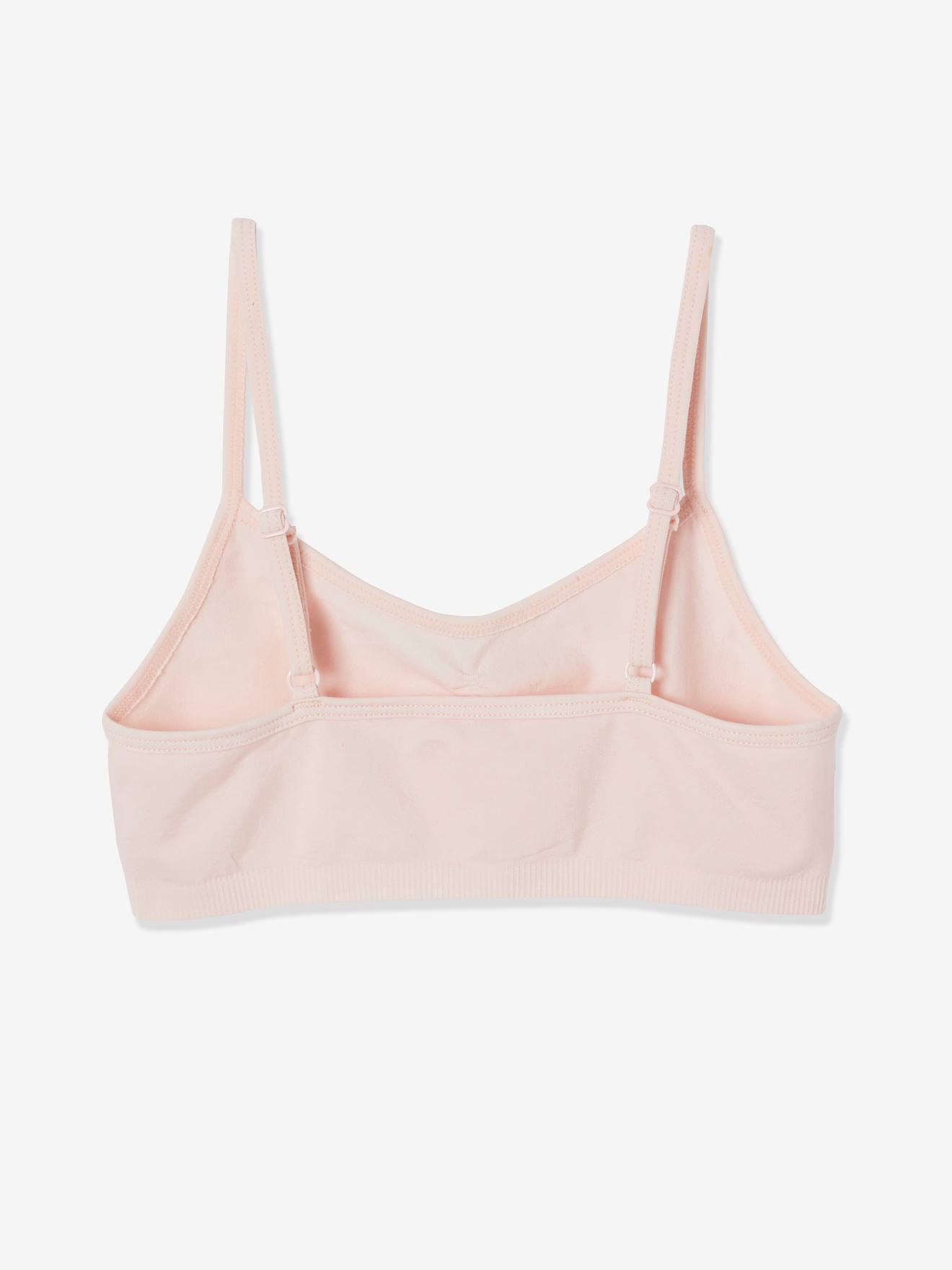 Conjunto de 2 tops de microfibra para meninas, rosa claro liso.