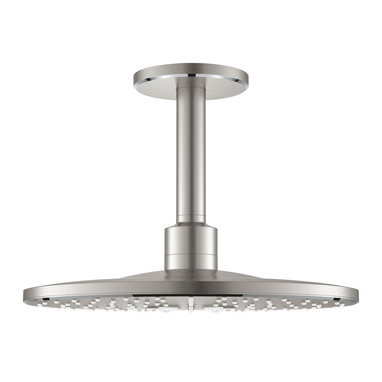Grohe Rainshower hoofddouche met plafondarm met 2 straalsoorten supersteel