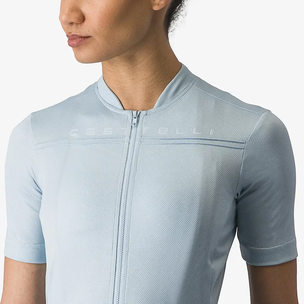Castelli Anima 4 Fietsshirt Korte Mouwen Lichtblauw Dames