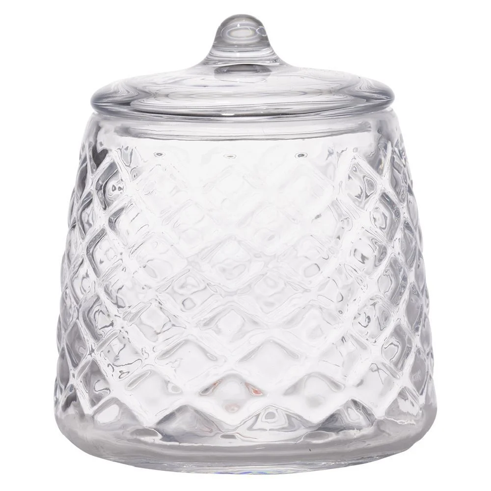 Pot à coton verre transparent Ø10xH12cm