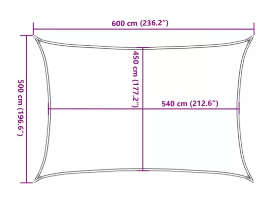 Voile d'ombrage 160 g/m² Rouge 5x6 m PEHD