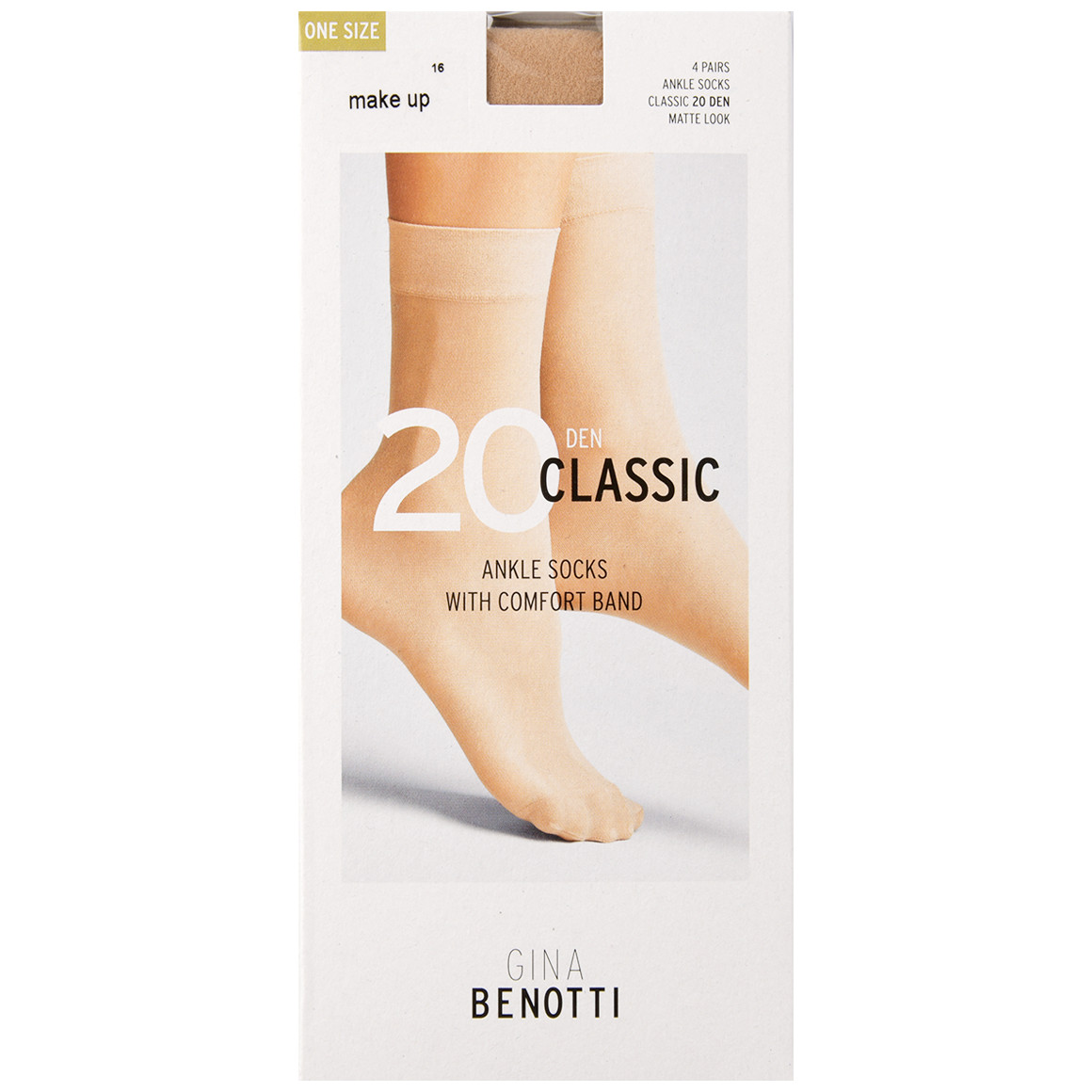 Gina Benotti 4 Paar Damen Feinstrumpfsocken mit 20 DEN make up