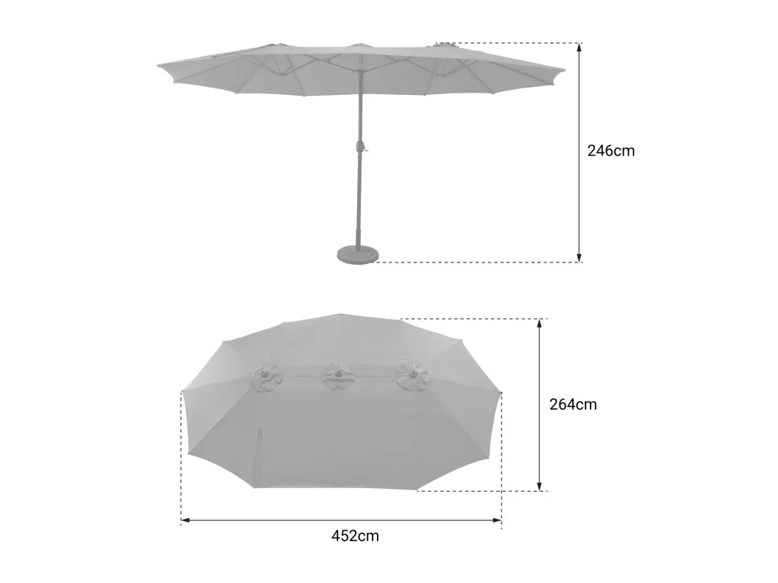 Parasol double 2,7x4,6m LINAI beige - HAPPY GARDEN
