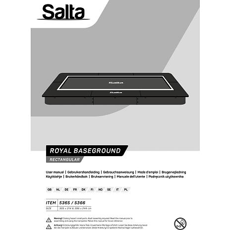 Salta Royal Baseground nedgravet rektangel havetrampolin 305 x 214 cm
