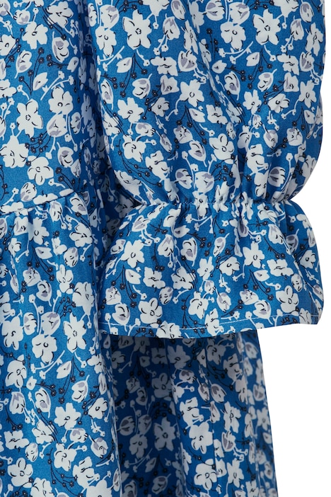 Midikleid, gesmokt, Blumenmuster, Carmenausschnitt, Langarm