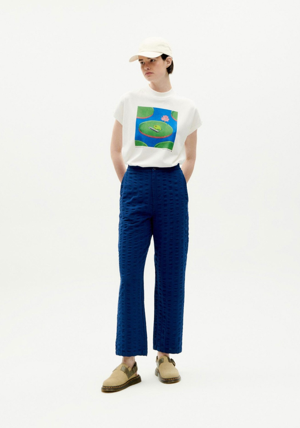 Thinking Mu Stoffhose Mariam Big Seersucker Navy