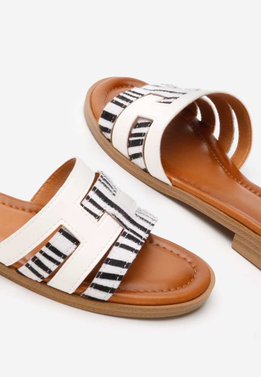 Mules plates femme blancs Delfyna