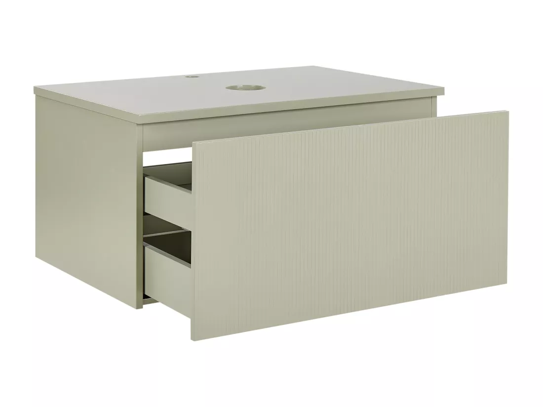 Meuble lavabo mural ALZIRA 80 cm 52 cm 40 cm Vert clair
