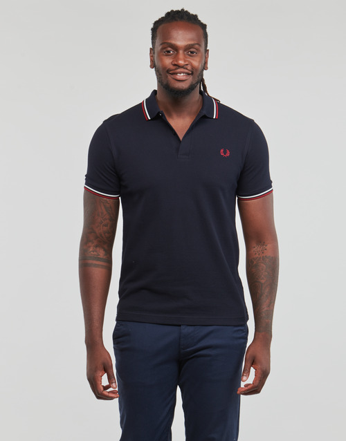 Fred Perry - TWIN TIPPED FRED PERRY SHIRT - Marine / Blanc / Rouge