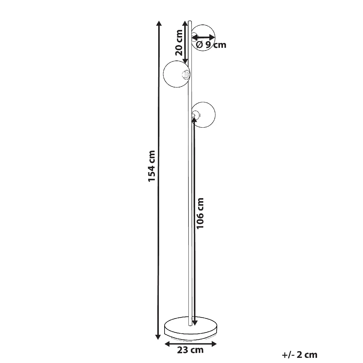 Beliani Lampadaire Ramis - Doré