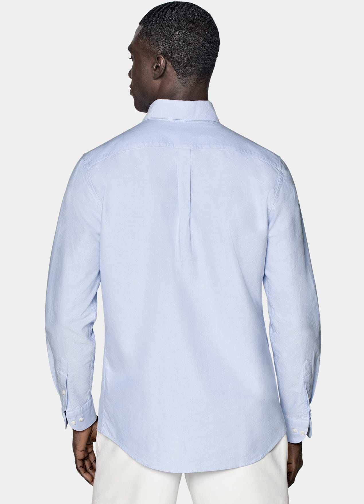 Chemise coupe ajustée en oxford bleu clair