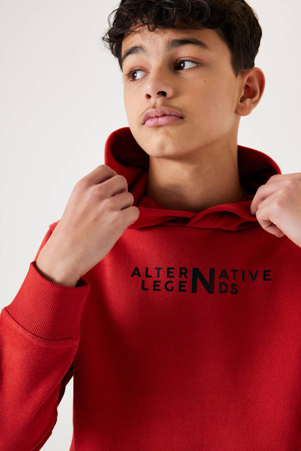 Garcia hoodie met tekst roodoranje