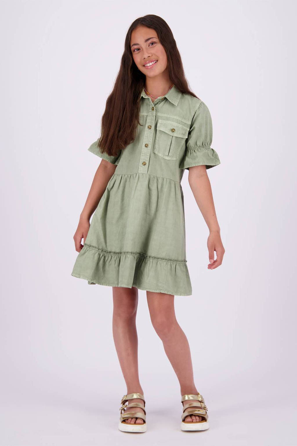Vingino jurk olijfgroen