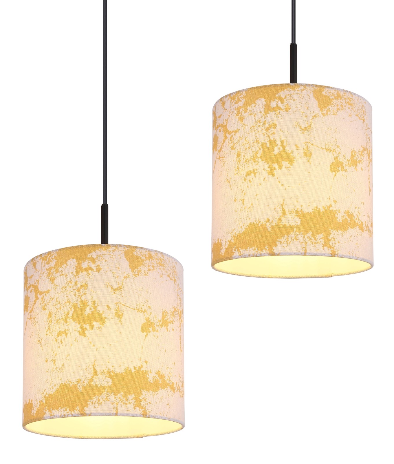 Pendelleuchte - schwarz-gold - Metall - 150 cm hoch