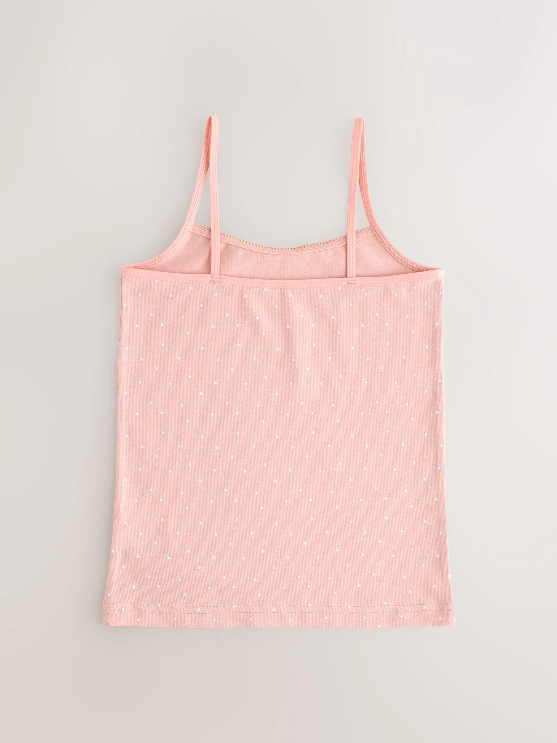 Wit/roze - Set van 3 cami topjes met bandjes en madeliefjesprint (1,5-16jr)